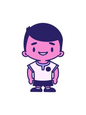 Erkek Brezilya futbolcusunun üniformalı çizgi filmdeki hareketli animasyonu