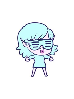 Güzel bir elf kızının hareketli animasyonu.