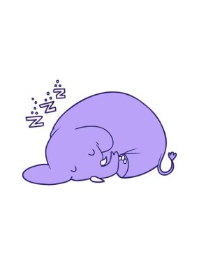 Uyuyan fil çizgi filinin parlak ışık efekti