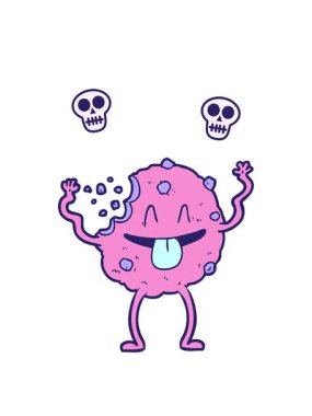 Kurabiye çizgi filminin dönen kafatası animasyonu