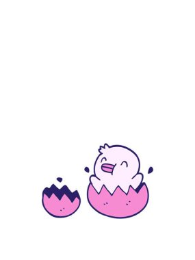 Çizgi film bebek ördeğinin zıplama hareketi