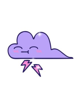 Bir fırtına bulutu dizaynının karikatürünün ışıltı etkisi