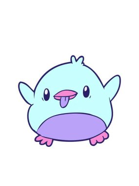 Yanıp sönen radyal çizgiler sevimli bir penguen çizgi filminin animasyonu