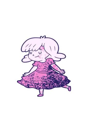 Mutlu bir kızın hareketli çizgi filmi.