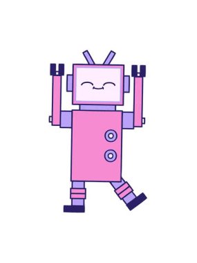 Bir robot resminin titreşimli hareketli animasyonu