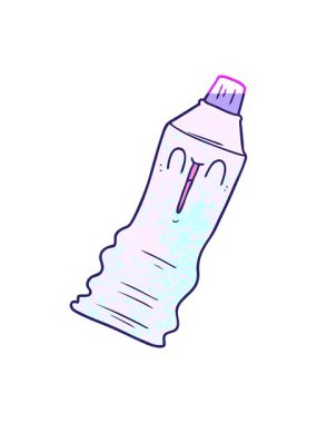 Çizgi film diş macunu tüpünün animasyonunu aç.