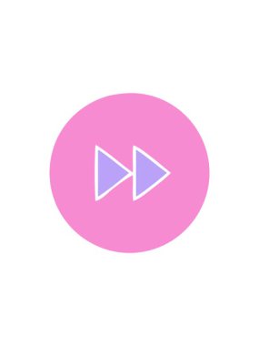 Bir ileri sarma simgesinin düz simgesinin dönen hareket canlandırması