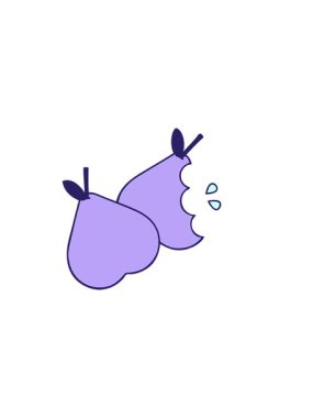 Yeşil armut çiziminin yatay titreşimli animasyonu