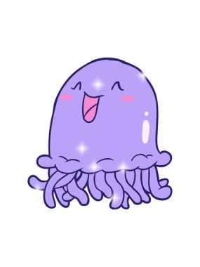 Mutlu karikatür denizanasının ışıltı etkisi