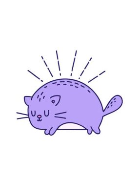 Dövme stili neşeli kedinin hareketli animasyonu