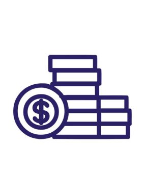 Yığılmış para simgesi simgesinin canlandırmasını salla ve duraklat