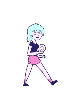 Çizgi filmdeki futbol kızı animasyonunu renklendir