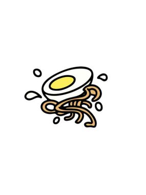 Erişte ve yumurtanın erişte bileşenlerinin yatay titreşimli animasyonu