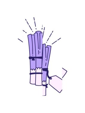 Geleneksel dövme stili pırasa demetinin bölünmüş hareket animasyonu