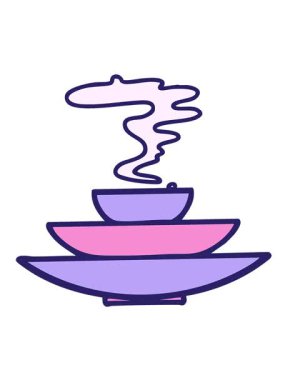 Bir yığın Japon yemek kasesinin hareketli animasyonu