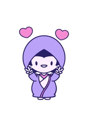 Geleneksel düğün kıyafetleri içindeki kutlama yapan Japon bir kadının kalp çarpıntısı.