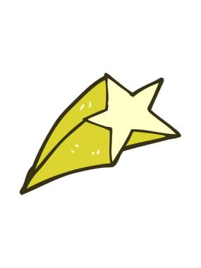 Çizgi film yıldızı kayan yıldızın renk animasyonu değişiyor