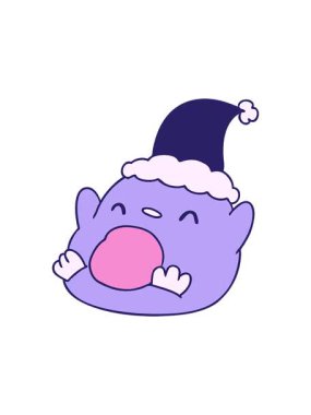 Kawaii pengueninin Noel karikatürünün hareketli animasyonu