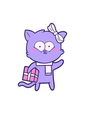 Parlak ışık efekti neon bir kedinin çizgi filminin animasyonu