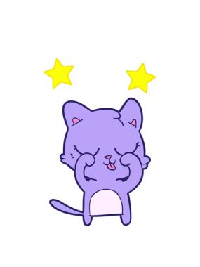 dönen yıldızlar eğlenceli çizgi film kedilerinin animasyonları