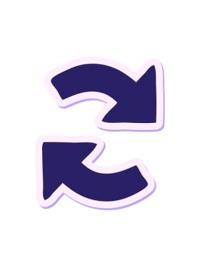 sevimli bir çizgi film yön okunun hareketli yapıştırmasının canlandırması