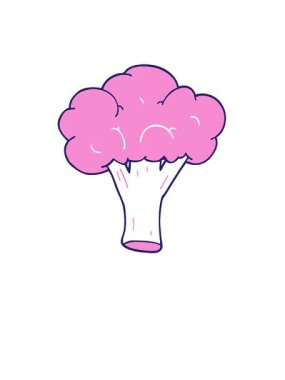 Kalk ve karikatür karalama brokolisinin animasyonunu uçur