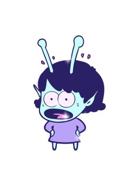 Çizgi filmin ışıltılı etkisi uzaylı kız imajını şok etti