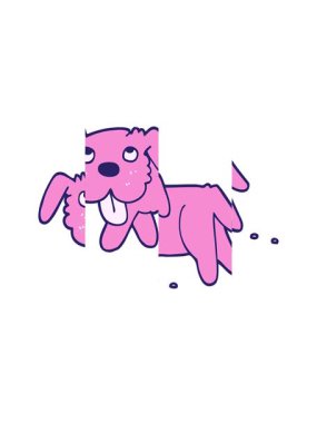 Çizgi film stili mutlu köpeğin bölünmüş hareket animasyonu