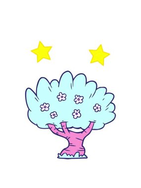 dönen yıldızlar çizgi film ağaç çizimlerinin animasyonları