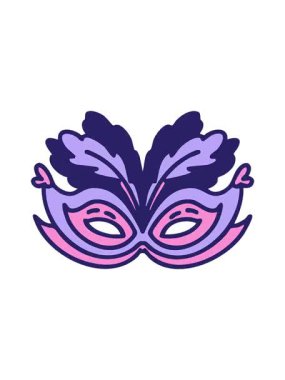 Geleneksel Brezilya Karnaval Maskesi çizgi filminin dönen hareketli animasyonu