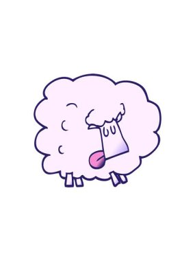 Karikatür karalamalarının dikkat çekici animasyonları komik koyunlar