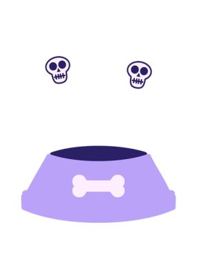 köpek maması kasesinin kafatası animasyonu