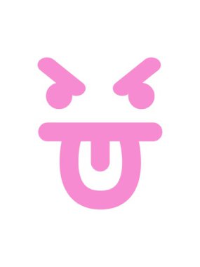 Dil simgesini dışarı çıkaran kötü yüzün canlandırma efektini göster