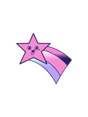 Kayan bir gökkuşağı yıldızının değişken gölgeli çiziminin canlandırması