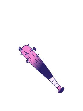 El hareketinin zıplama animasyonu. Çivili bir yarasanın çizgi film karalaması.