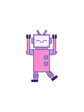 Bir robot resminin yıldız patlaması etkisi animasyonu