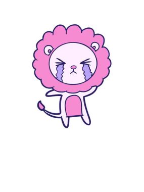 Ağlayan bir aslanın çizgi film animasyonunu canlandırın.