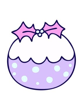 Garip çizgi film Noel pudinginin neon ışık efekti animasyonu