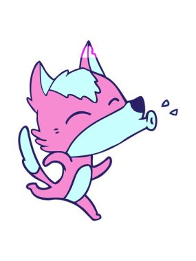 Fox çizgi film karakter tasarımının animasyonunu çalıştır