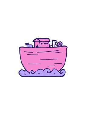 Çizgi film çizgi roman Noah Ark 'ın gösterişli satış animasyonu.