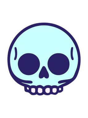 parlak parlak renkli kafatasının dönen hareketli animasyonu