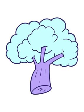 Çizgi film brokolisinin titreşimli animasyonu