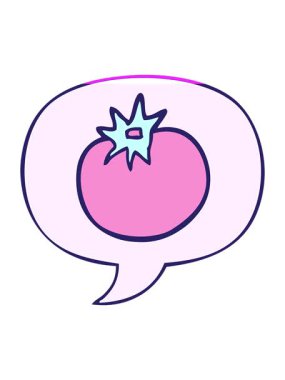 Domatesin canlandırmasını konuşma baloncuğuyla güçlendir