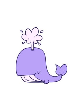 Karikatür balina çiziminin dikkat çekici animasyonu