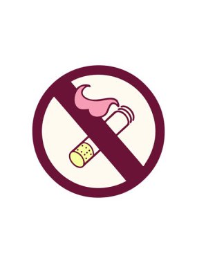 Yıldız patlaması efekti animasyonu sigara içilmeyen parlak renkli işaret tablosunun sevimli çizgi filmi