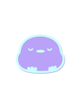 Sevimli çizgi film bebek kuş çıkartması tasarımının radyoaktif parlak animasyonu