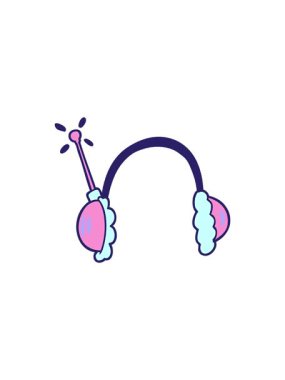 Çizgi film kulaklıklarının radyoaktif parlak animasyonu