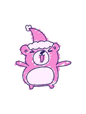 Noel Ayısı Tebeşir Çiziminin dönen hareketli animasyonu