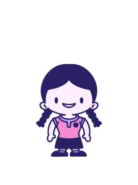 Üniformalı çizgi filmdeki Brezilyalı kadın futbolcunun animasyonunu genişletiyorum.