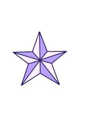 Bir yıldız çiziminin ikonik dövme biçiminin yatay titreşimli animasyonu